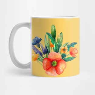 Fun cute watercolor flower bouquet Mug